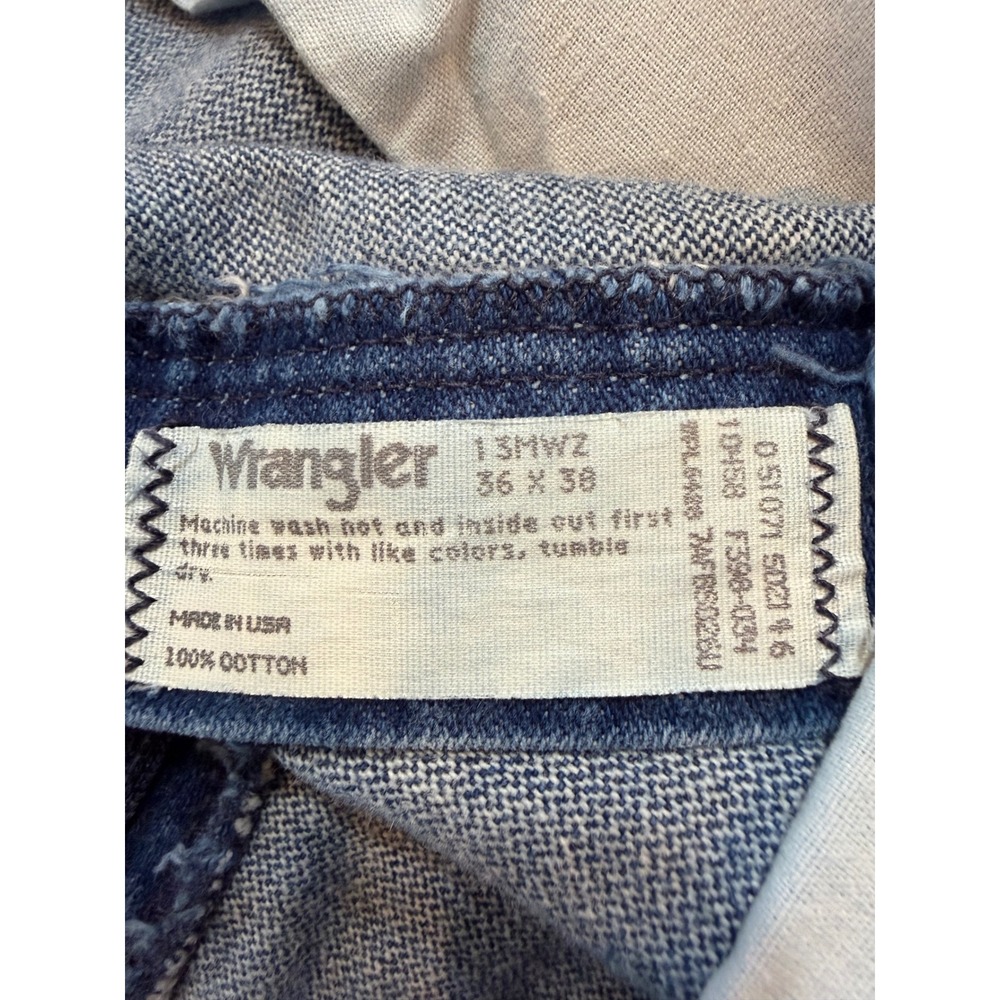 VTG Wrangler 13MWZ Cowboy Cut Orig Fit Jeans Mens 36x38 (Fits 33x36) Made in USA - Picture 9 of 12